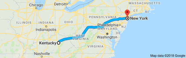 Kentucky to New York Auto Transport Route