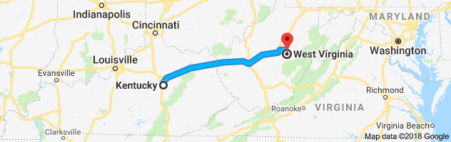 Kentucky to West Virginia Auto Transport Route