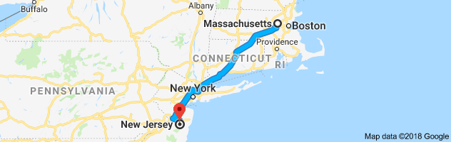 Massachusetts to New Jersey Auto Transport Route