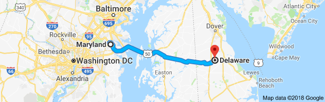 Maryland to Delaware Auto Transport Route