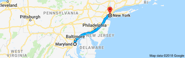 Maryland to New York Auto Transport Route