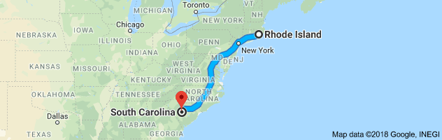 Rhode Island to South Dakota Auto Transport Route