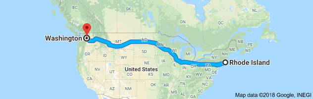 Rhode Island to Washington Auto Transport Route