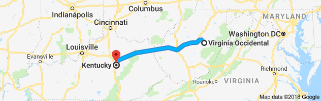 West Virginia to Kentucky Auto Transport Route