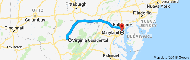West Virginia to Maryland Auto Transport Route